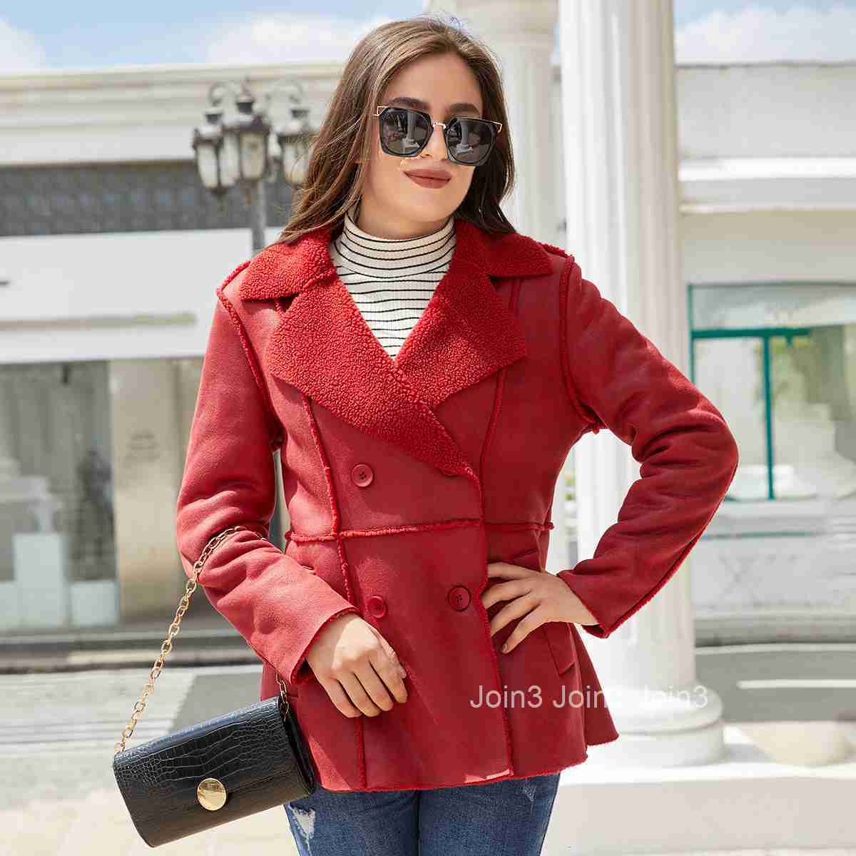 Fashion New Fur Integrated Lapel and Plush Fur Coat for Women in Autumn and Winter Medium Length Coat Suede Coat for Women