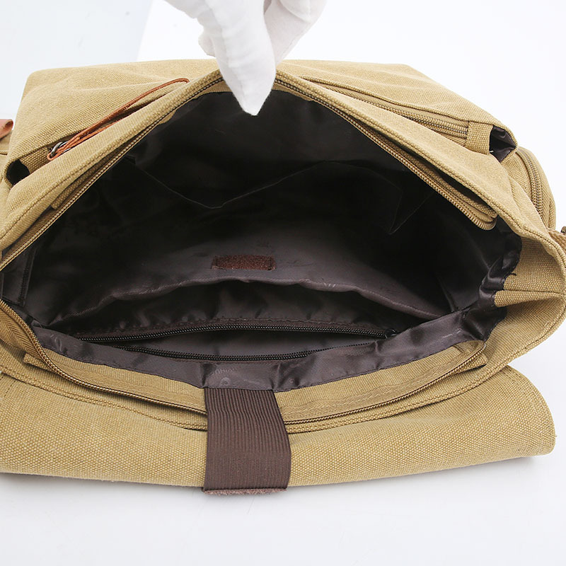 Canvas backpack with multiple compartments, fashionable shoulder business and leisure handbag, crossbody bag, men's official document computer ba