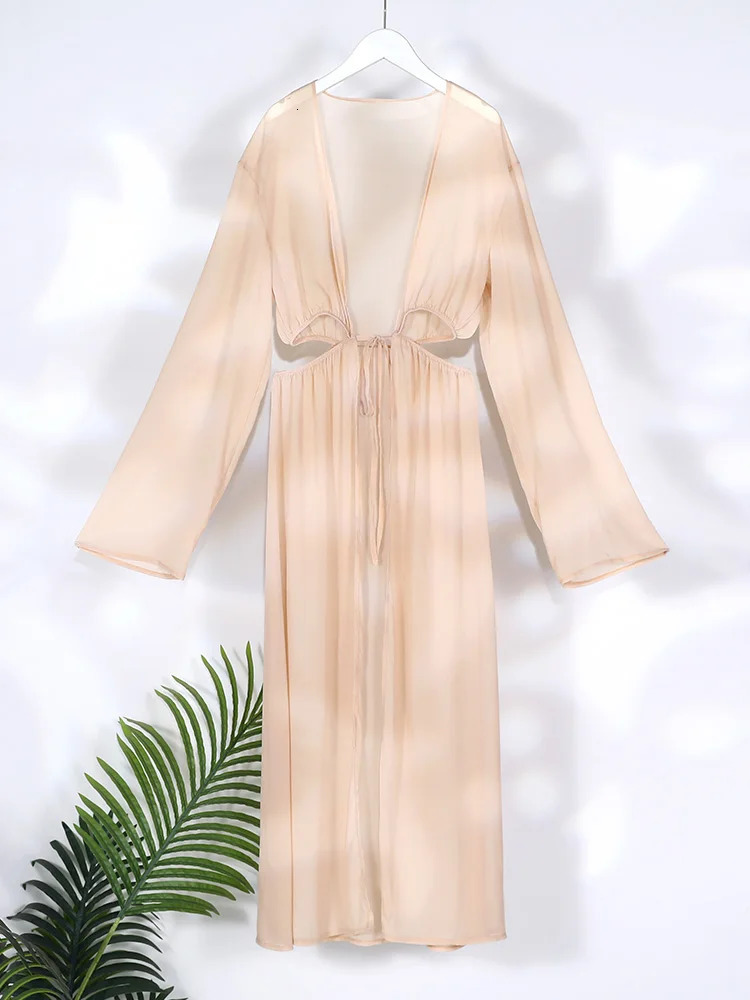 Womens Cover-ups Summer Swimwear Solid Tunic Shirt Beach Dress Female Swimsuit Beach Cover Up Beach Clothes 250314