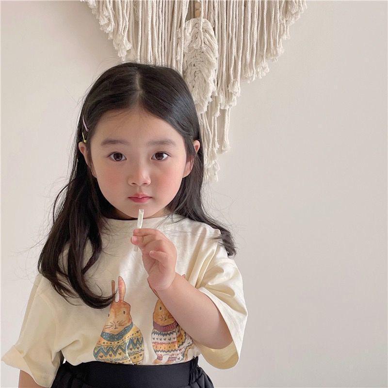 Ddmyshoesvip Cotton Girls Half Top New Summer Outfit Korean Version Short Sleeved T Shirt Children Cute Base For Girls