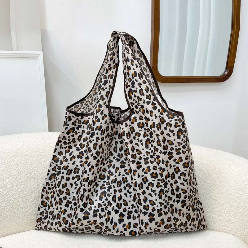 Printing Large Reusable Grocery Shopping Bag Ladies Tote 50lb Fashion Pocket Shoulder Bag Foldable Eco Bag Washable Travel 250311