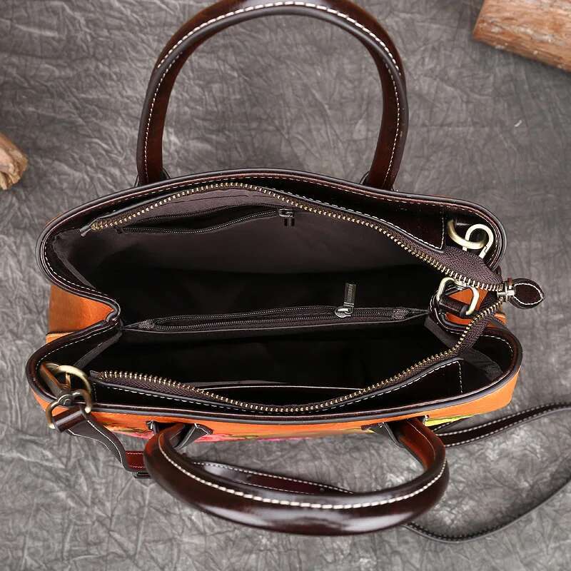 MOTAORA New Vintage Women Bucket Shoulder Bags 2025 Handmade Emed PU Leather Handbag Retro Large Capacity Crossbody Tote Bag