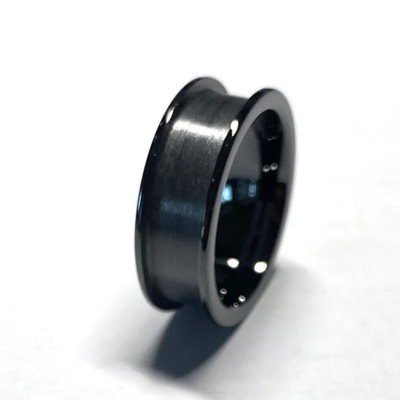 Wholesale Waterproof Anti-scratched Jewelry 8mm 6mm 3.2mm Rounded Edges 1 Black Ceramic Ring Core Blanks for Inlay 250310