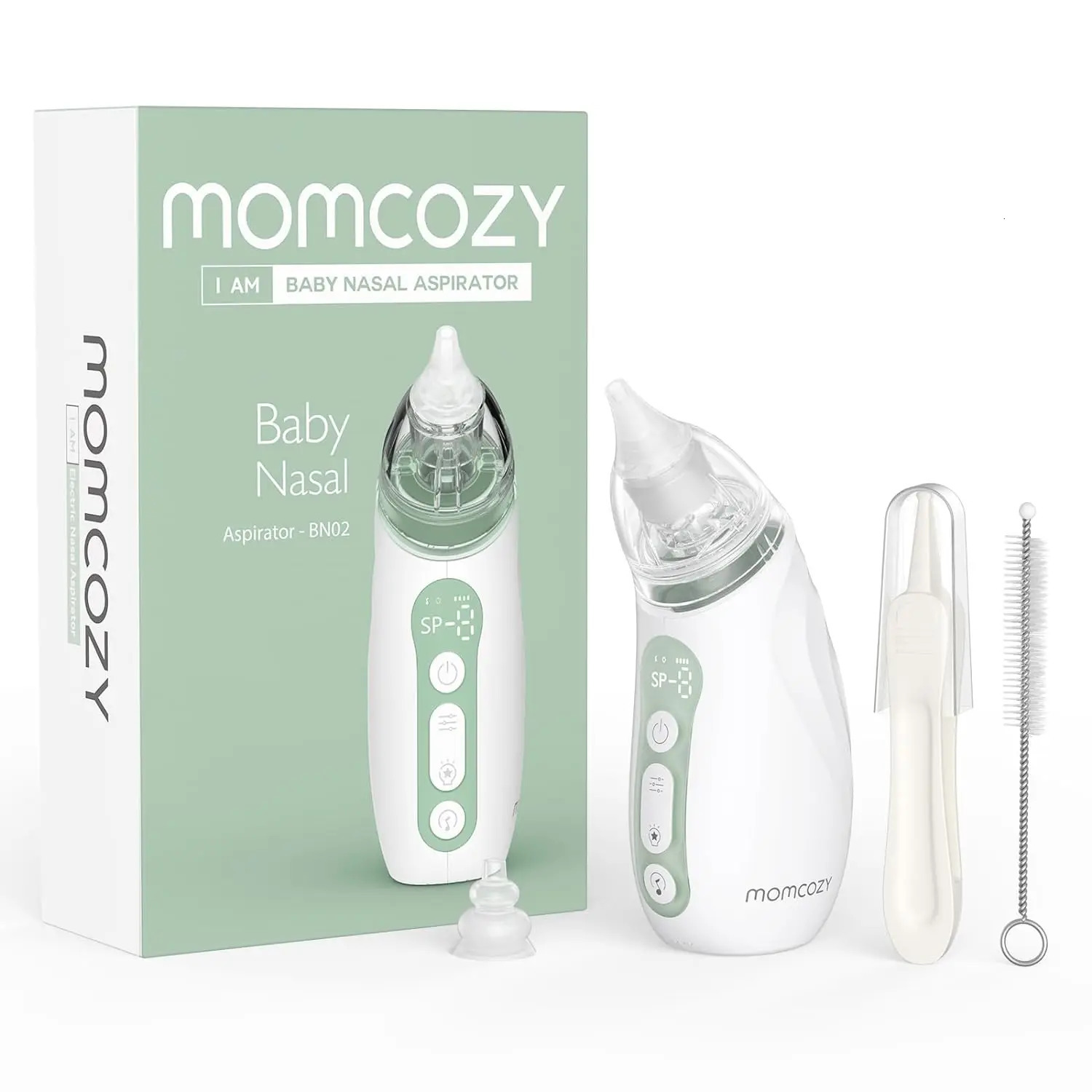 Momcozy Baby Nose Aspirator Strong Suction Electric Portable Baby Nose Sucker Rechargeable with Light and Music 250314