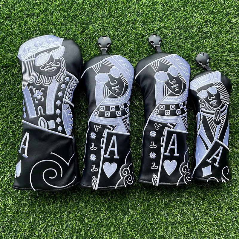 Kings and queens and knights Golf Club Wood Headcovers Driver Fairway Woods Hybrid Cover Pographing in kind fast delivery 250314