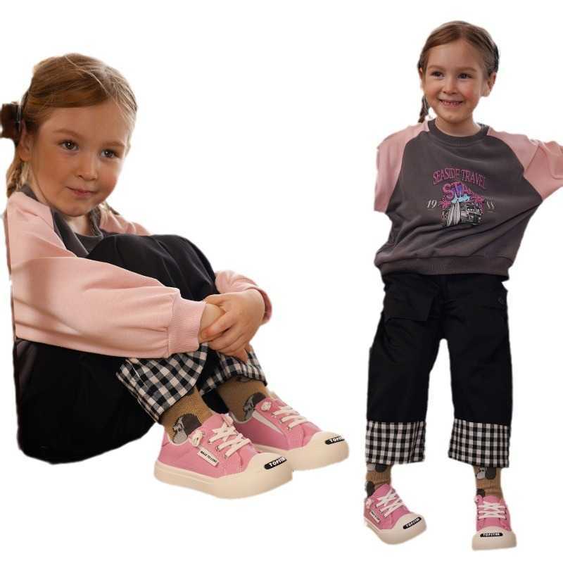 Athletic Outdoor TS Childrens Shoes Childrens Canvas Shoes 2025 Spring and Autumn Girls Board Shoes Boys Baby Shoes Kindergarten Indoor Shoes TrendY25