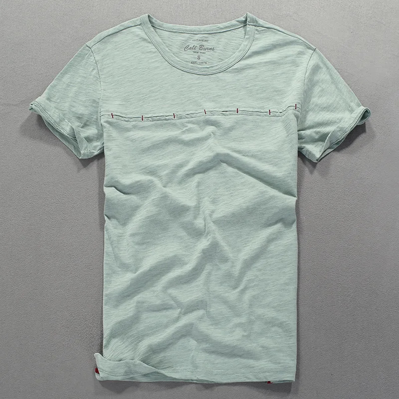 Italian Suehaiwe summer clothing T-shirt mens fashion casual solid color mens T-shirt cotton short sleeved slim fit T-shirt mens chemistry 250314