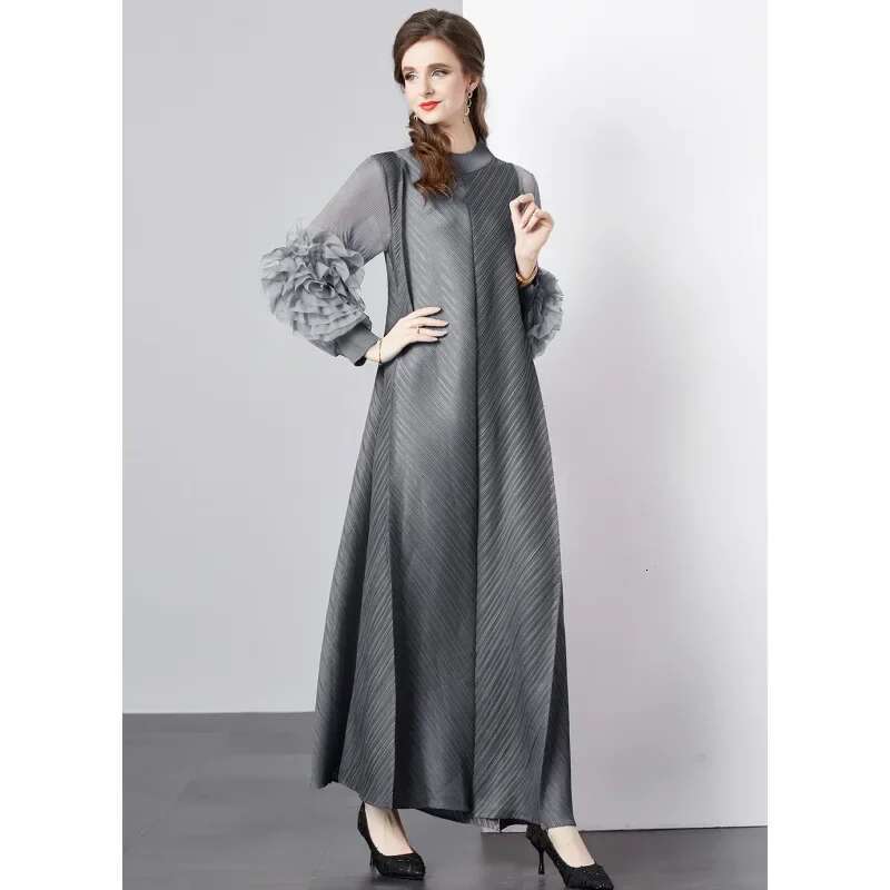 New Arrival Early Autumn Long Sleeve Ruffle Edge High Elasticity Dress