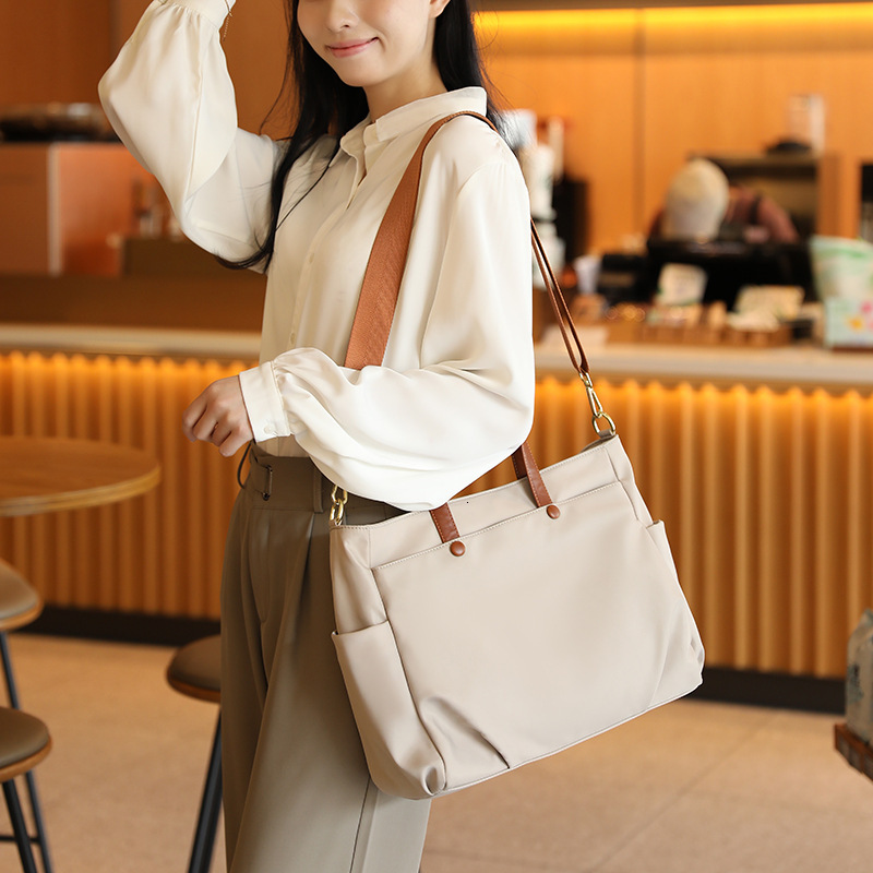 Computer Women's 2024 New Niche High-End Feeling Handbag Shoulder Tote Bag Large Capacity Crossbody Travel Briefcase