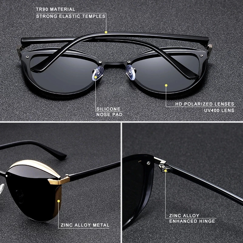 KINGSEVEN Fashion Cat Eye Polarized Sunglasses Womens Womens Driving Butterfly Glasses Mens UV400 Large Frame Glasses 250314