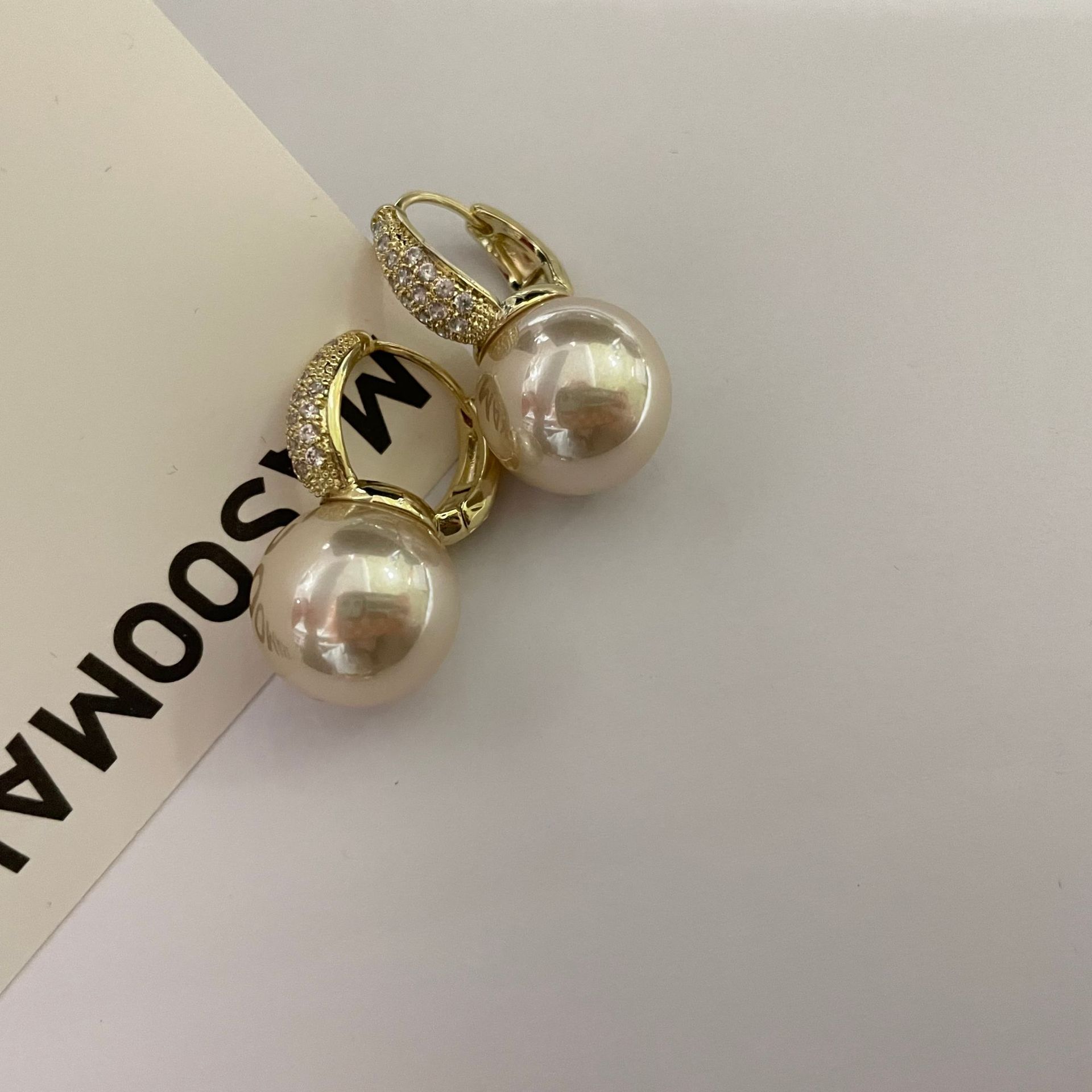 Elegant Faux Pearl Dangle Earrings with Sparkling Cubic Zirconia Accents