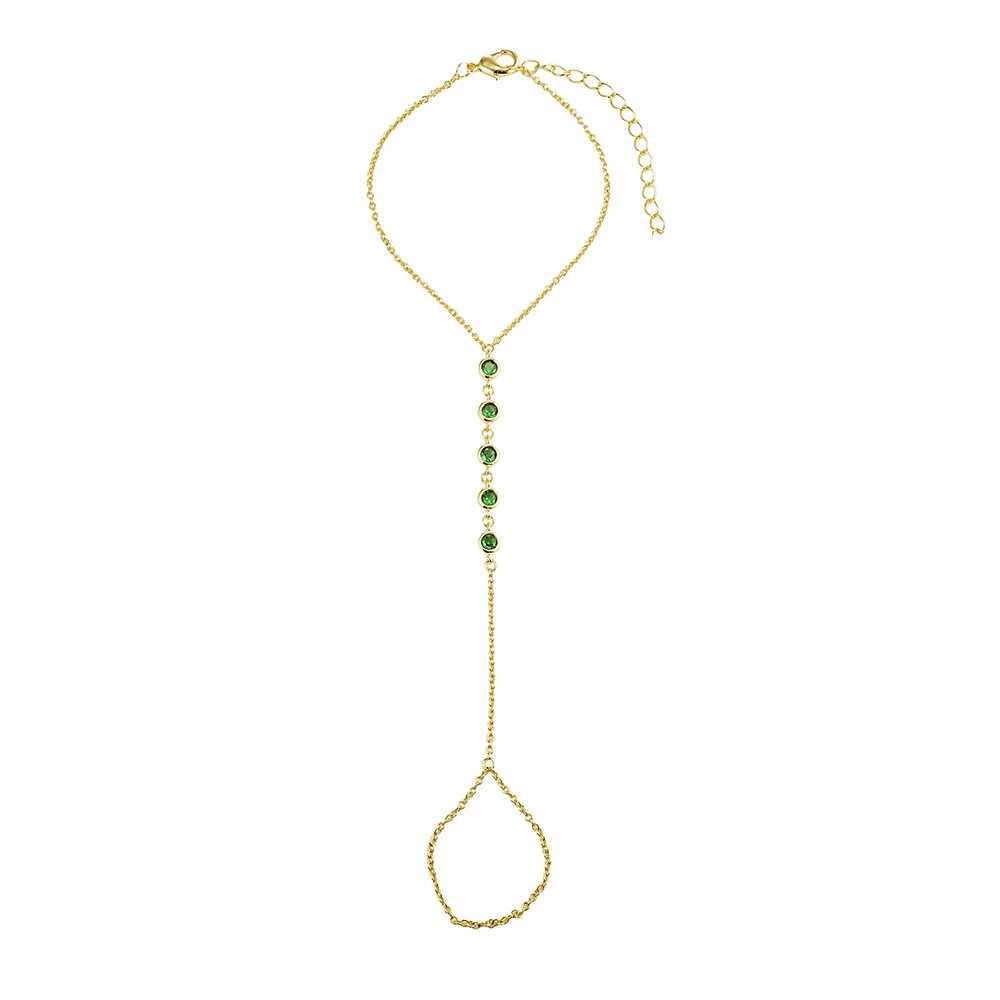 Stonefans Green Bracelet 2024 Womens Charm Wholesale Womens Rhinestone Finger Trend Summer Handmade Jewelry Accessories GiftsXJ250315