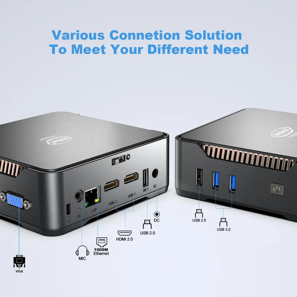 GK3V Mini PC Intel Alder Lake N95 N100 Twin N150 8GB/16GB 512GB Windows 11 Pro Gaming Computer 4K 60Hz HDMI VGA Win 11 Minipc