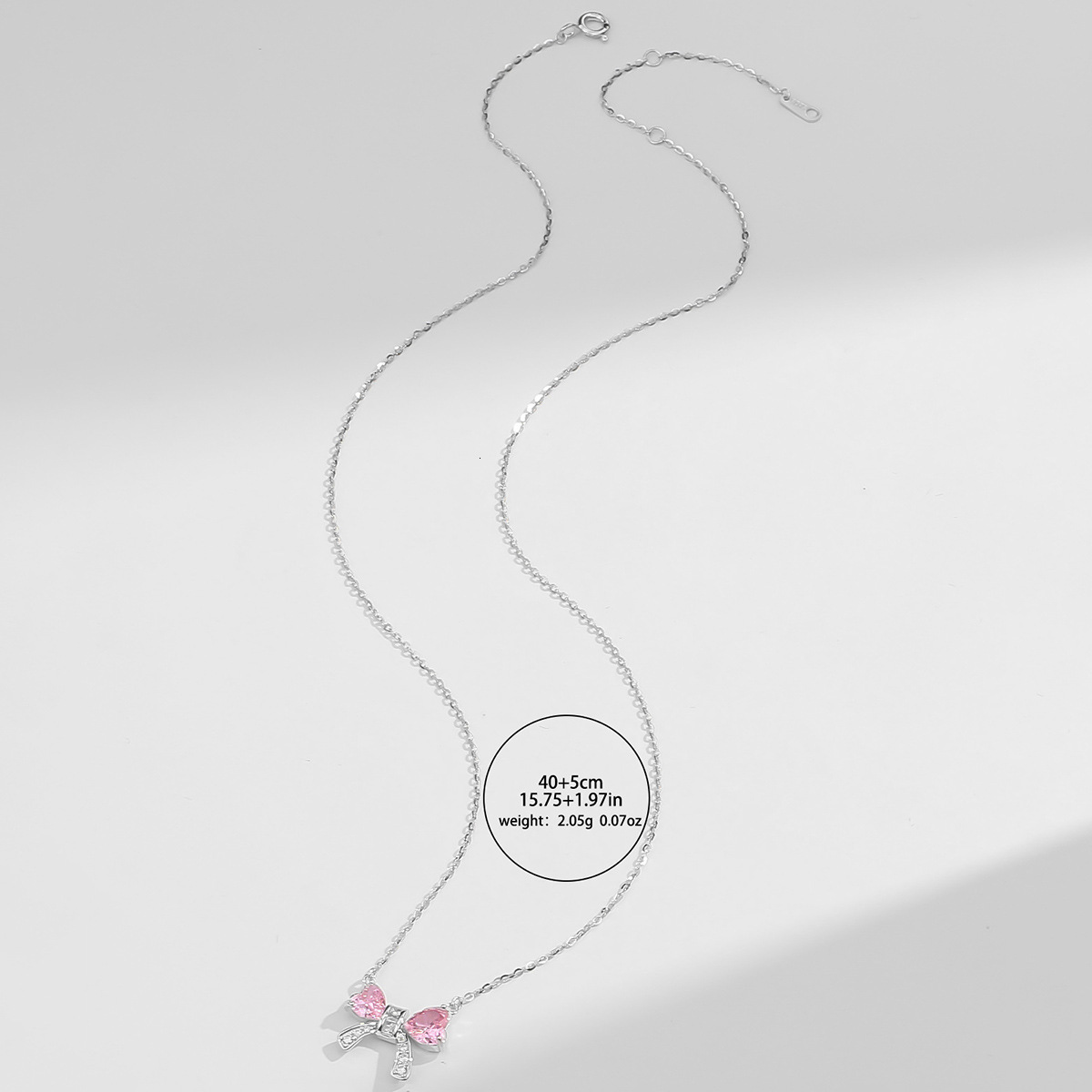 S925 Silver Necklace Female Sweetheart Bow Necklace Niche Fashion Simple Sterling Silver Micro-studded Bow Necklace