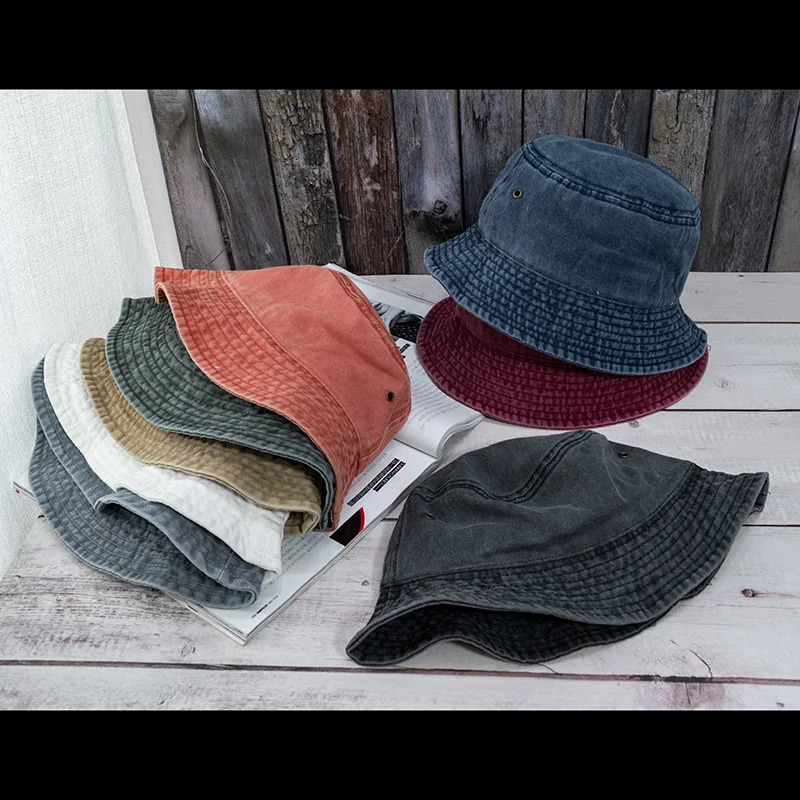 Folding Fishermans Hat Washed Denim Bucket Unisex Fashion Bob Hip Hop Gorros Mens Bana Toilet Cap Gift 250304