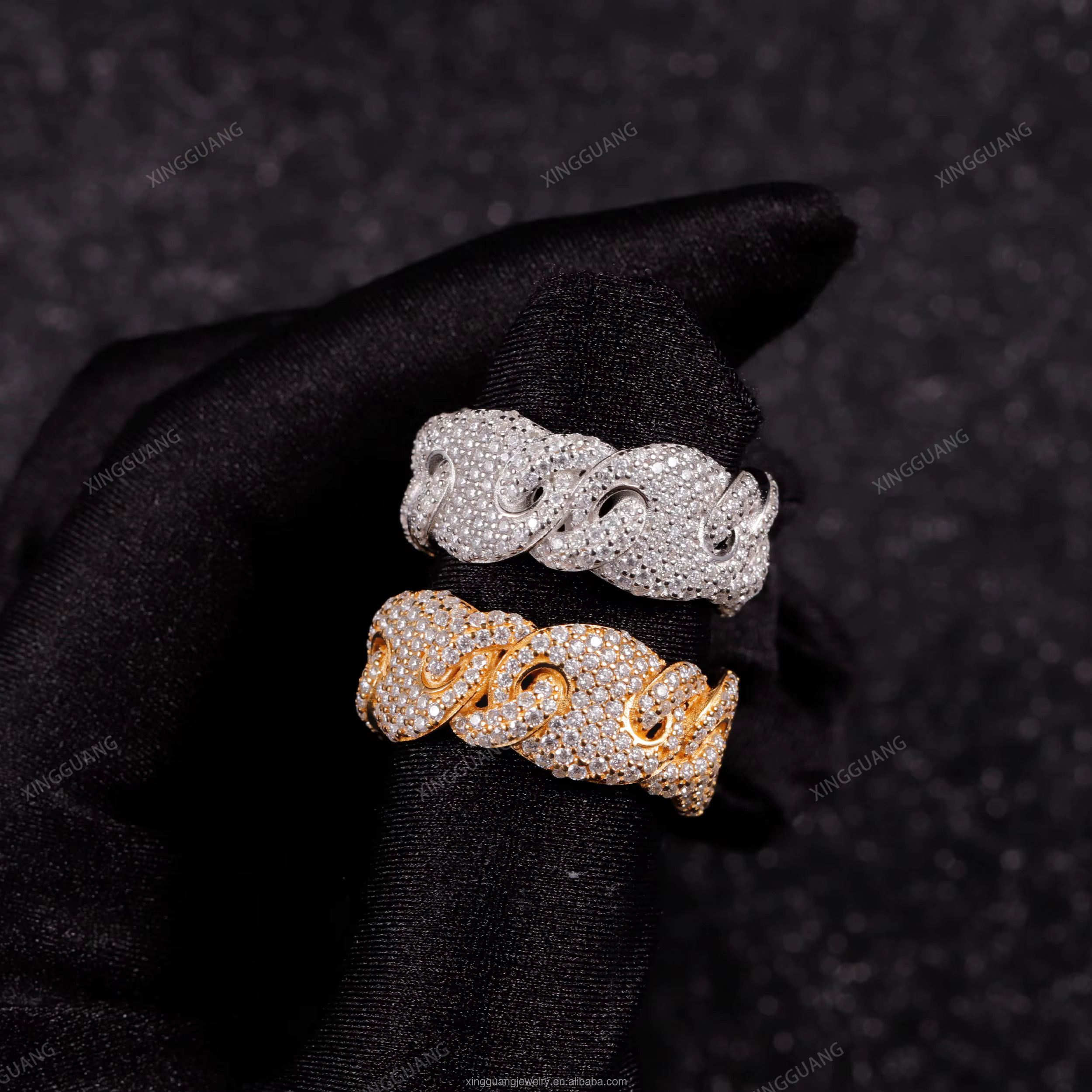 XG RTS New Design Moissanite Rings 925 Silver Fine Jewelry Ring Hip Hop Diamond Ring for Men