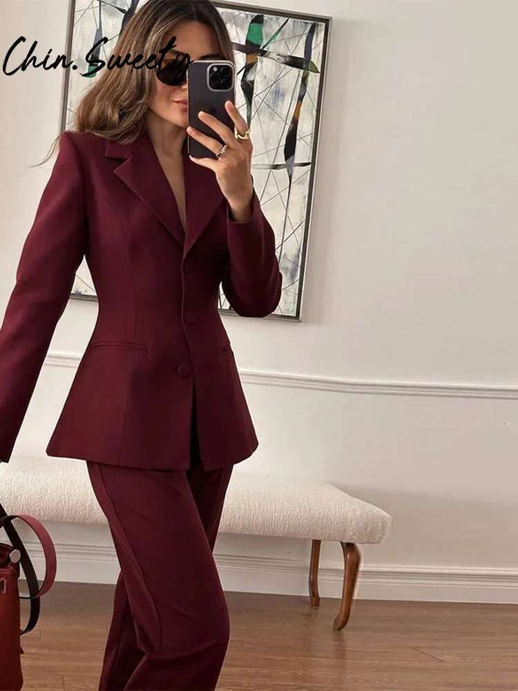 Urban Solid Women Set Slim Lapel Long Sleeve Single Breasted Blazer Pleated Pencil Pants 2025 Spring Fashion Lady Outfit
