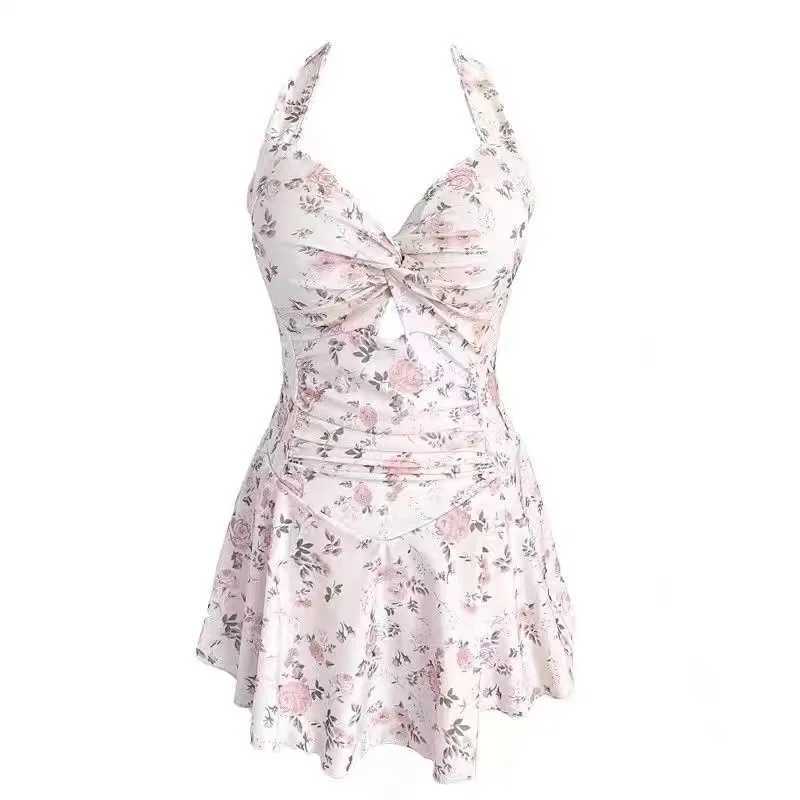 Womens conservative and weight loss swimsuit covering the abdomen one-piece skis Sty Korean Ins Sty Hot Spring fairy swimsuitXJ250315