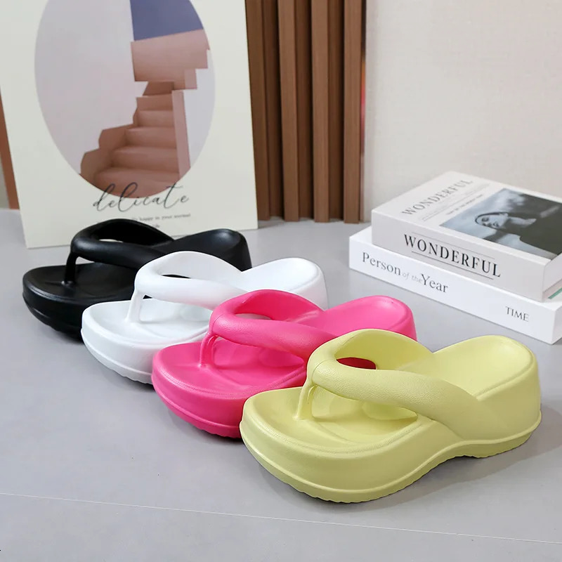 Eyriphy Platform Flip Flops Summer Thick Bottom Women Sandals Outdoor Beach Slippers Bathroom Home Shoes Comfort Soft Sole Slide 250314