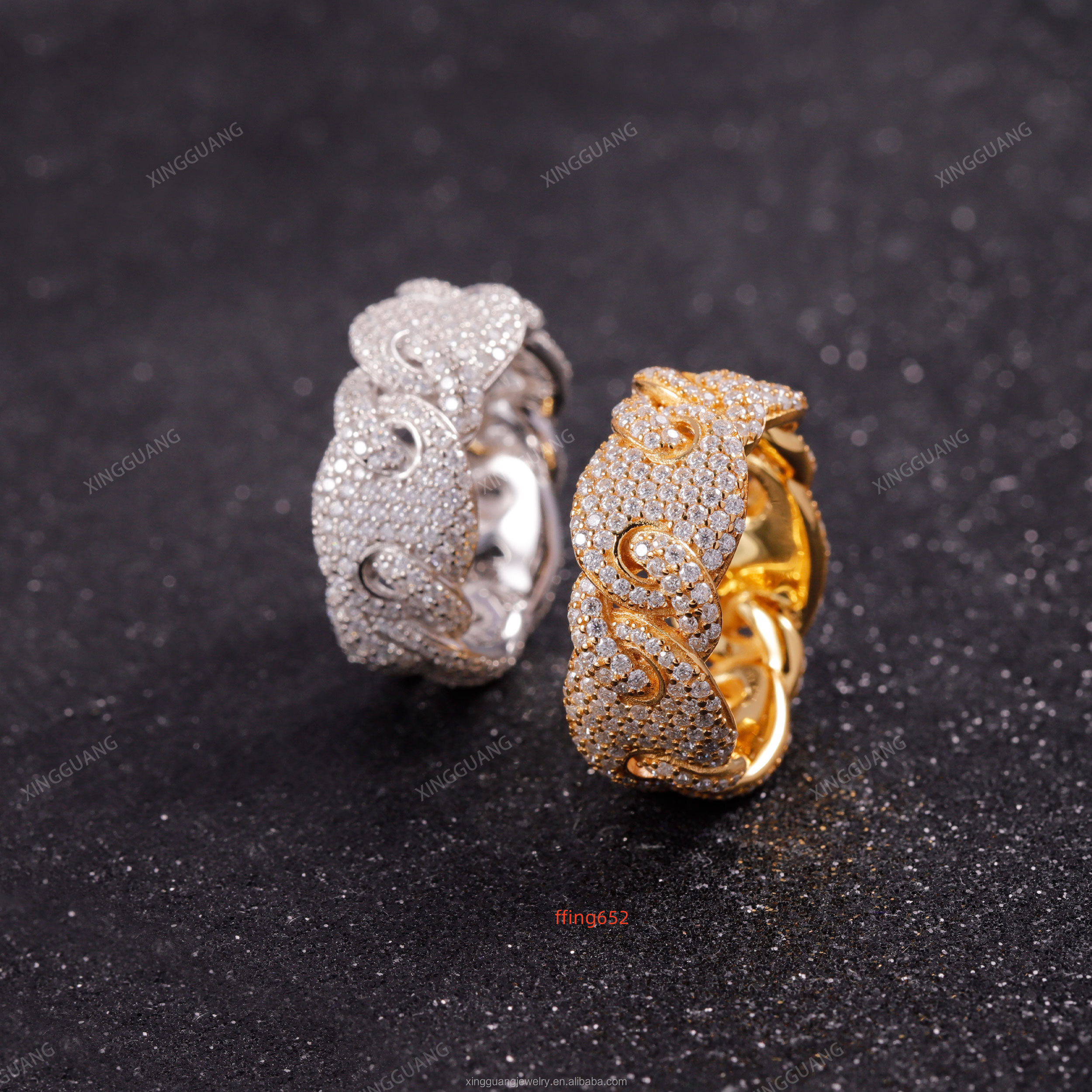 XG RTS New Design Moissanite Rings 925 Silver Fine Jewelry Ring Hip Hop Diamond Ring for Men