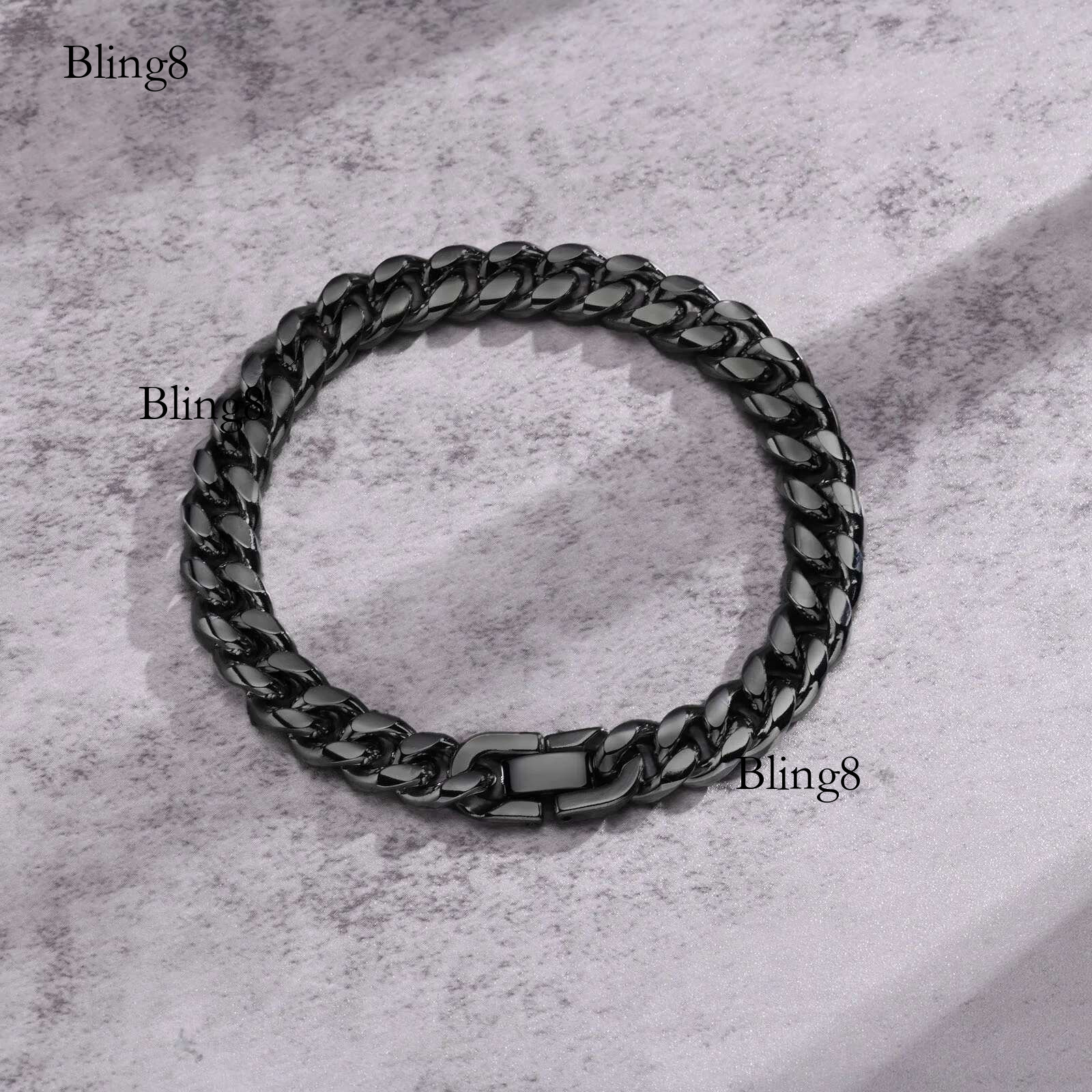 Vnox 8mm/10mm Bold Cuban Chain Bracelets for Men, Black Stainless Steel Miami Curb ks Wristband, Chunky Male Boy Jewelry