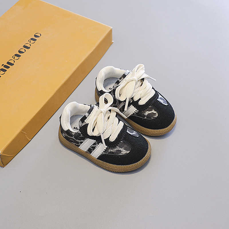 Athletic Outdoor Korean version of German training shoes for boys and girls baby board shoes versatile and comfortable leopard print childrens walkinY