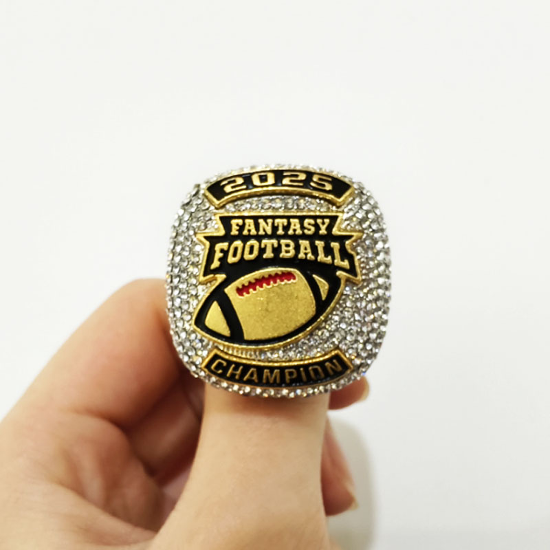 QualityPersonalized Fantasy Football Championship Ring for 2025 - Exclusive Design Detailing R250425