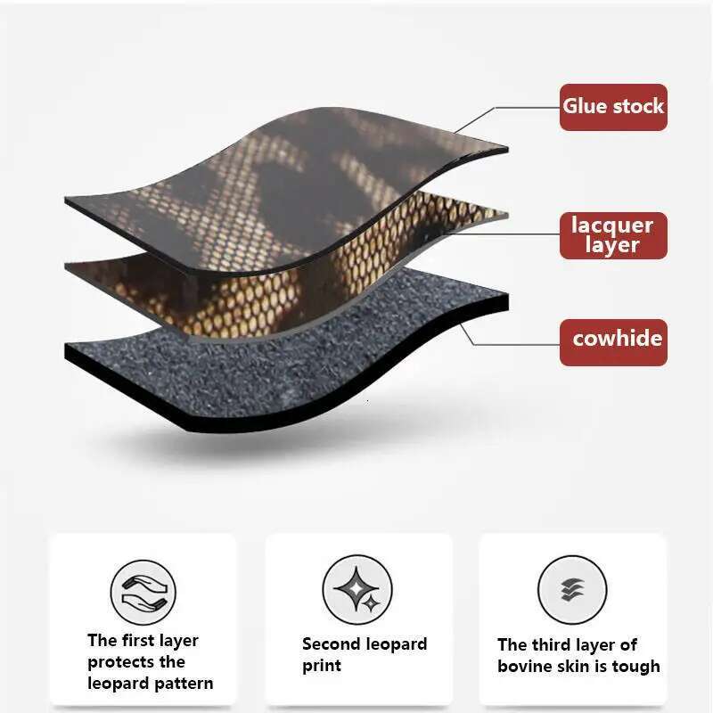 Aidrani New High-Capacity Women's Handbag, Fashionable Leopard Print Design, Made Of High-Quality Cowhide, Black