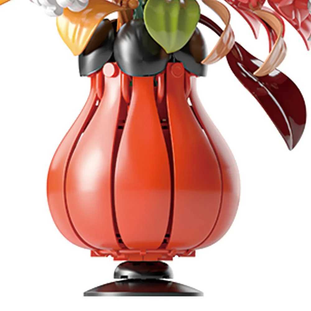 Flower bouquet building toys flower and plant series building sets suitable for children and girls warm away from him to decorate gifts for mothers Y2