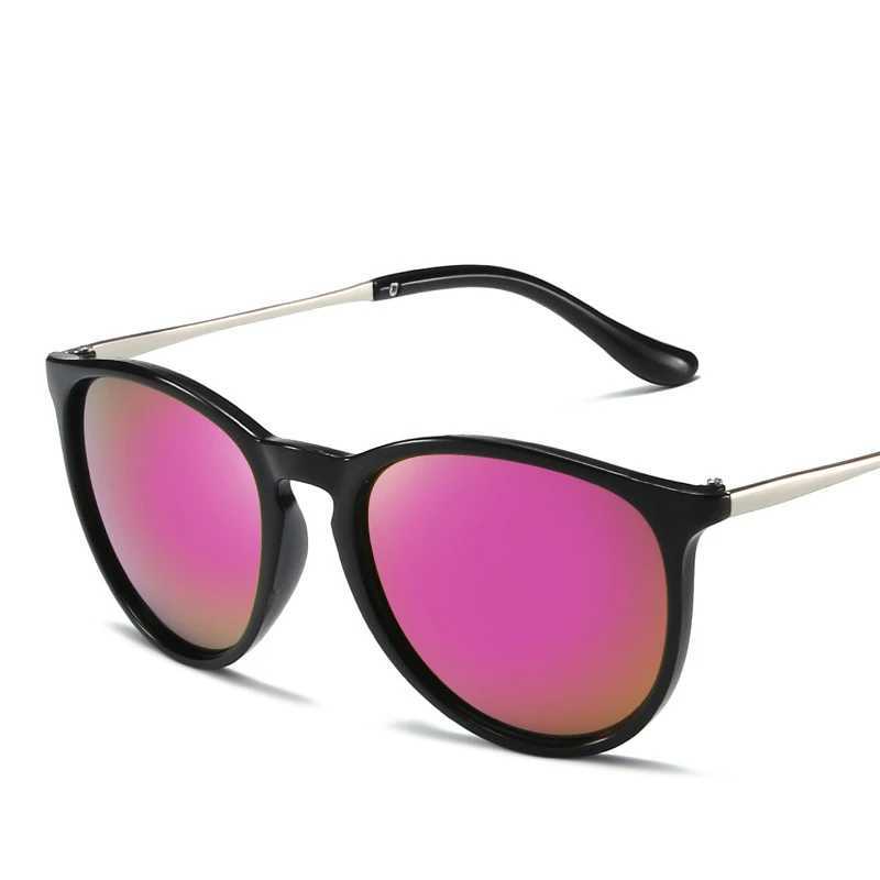 Popular metal frame retro sunglasses for women round sunglasses for women reflective film sunglasses for women W250315