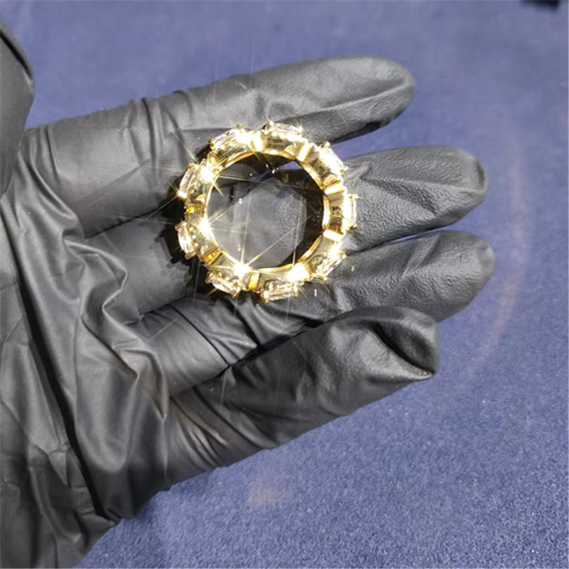 Custom Made VVS Moissanite Diamond 24K Rose Gold Plated Championship Ring for Business Use