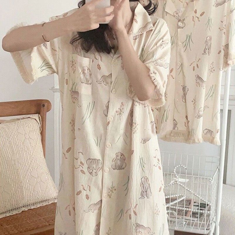 B780-Summer home clothes pajamas women summer short-sleeved home clothes Tencel modal cotton pajamas set