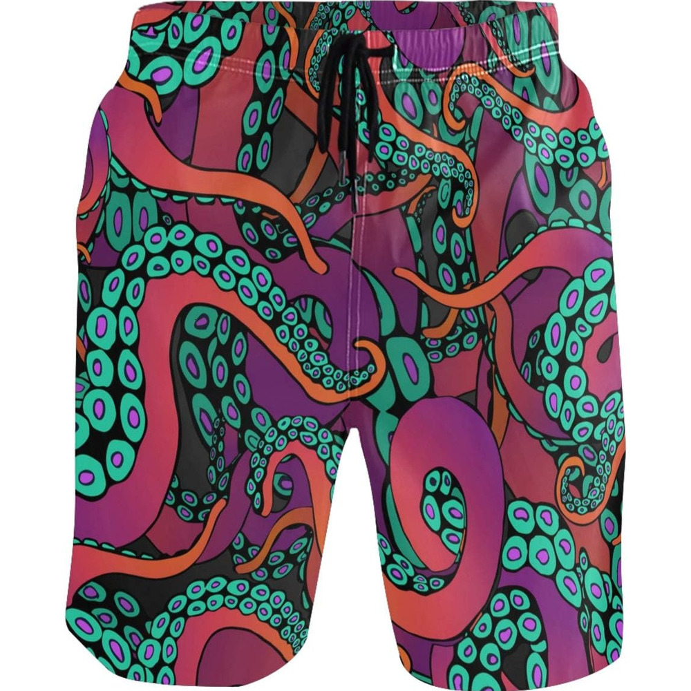 Men's Novelty Beach Shorts Quick Dry Swimwear Sports Running Swim Board Shorts Bathing Suits with Pockets Summer cool