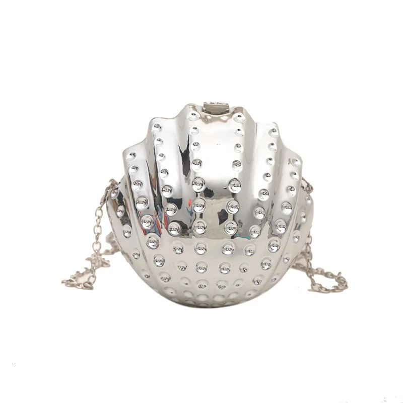 womens mini bag fashion shell shoulder bag ladies dinner bag shiny crossbody shell bag 250314
