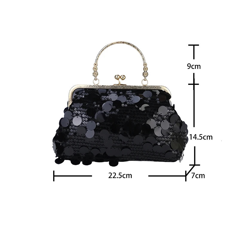 Vintage Glamorous Evening Clutch Bag for Women Retro Party Purse with Round Sequins Perfect for Weddings PromsFormal Events 250311