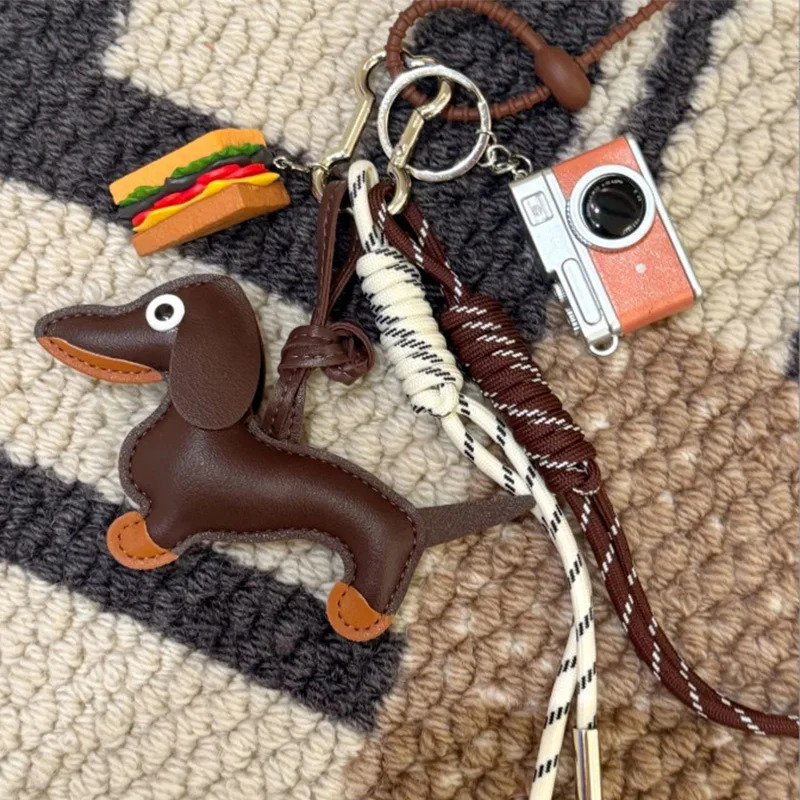 22 Style Dachshund Bag Charm Keychain PendantSausage Dog Handbag Purse Hanging Ornament Personalized Woven Keyring Accessories 250314