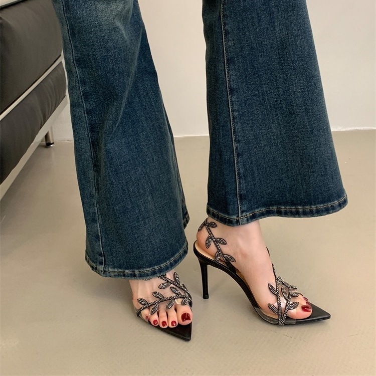 Diamond high women, slim heels for spring and summer, sexy socialite with pointed toe sandals, fairy style ddmypanda
