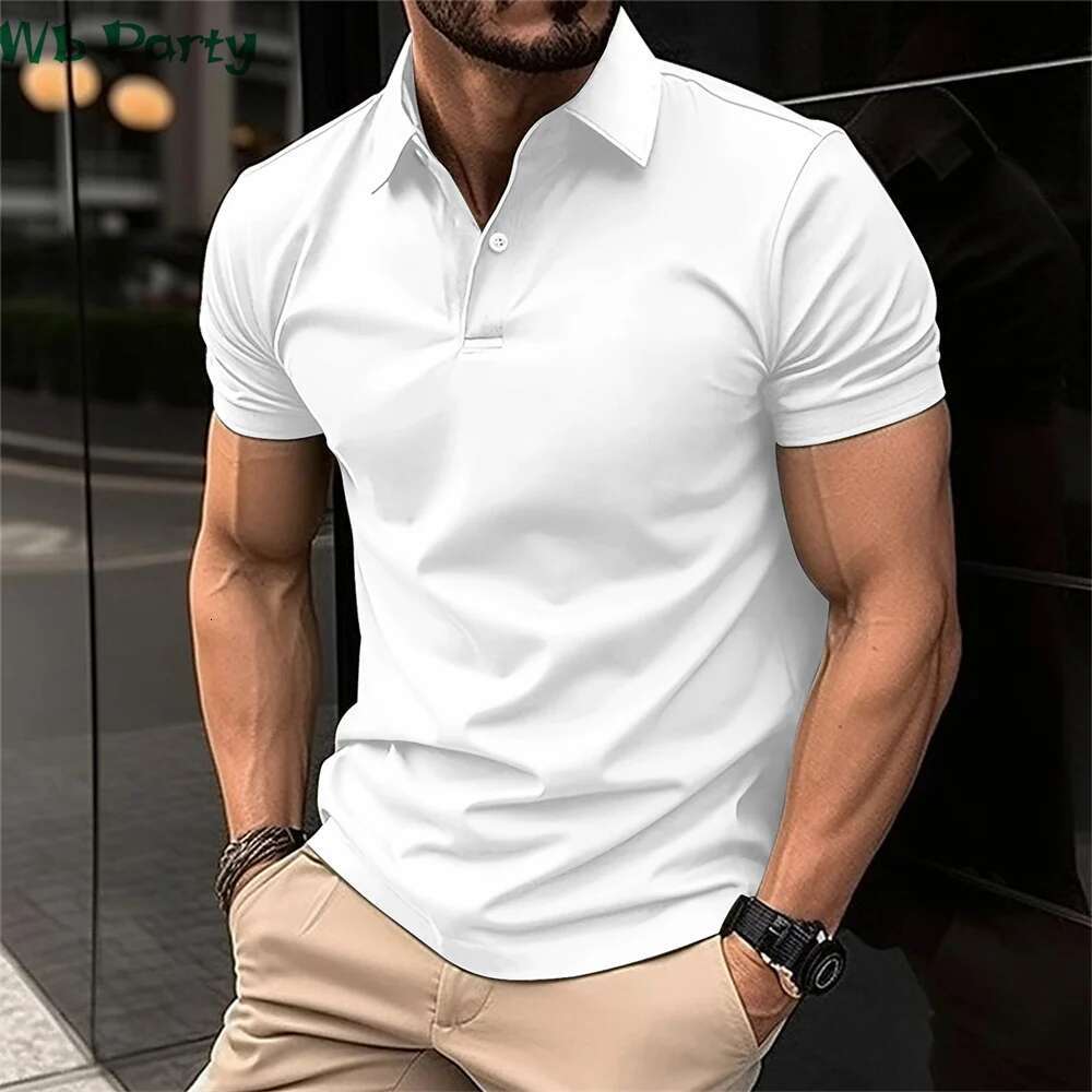 Fashion Men's Polo Simple Print T Shirt Lapel Short Sleeve T-Shirt Haruku Street Shirts For Men New In Tops & Tees