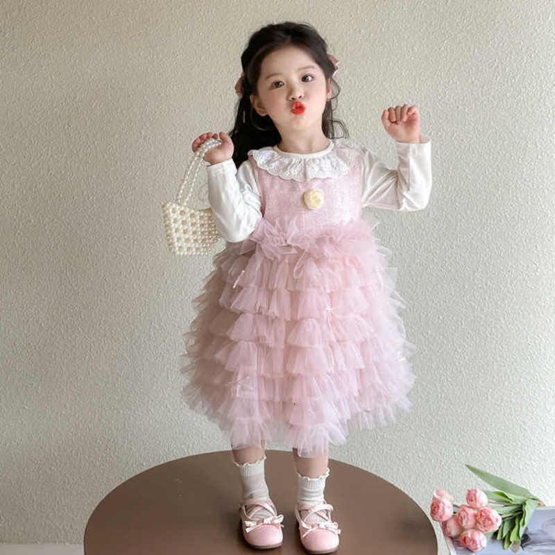 Girl's Dresses Girls' Dress Set 2025 Spring New Style Girls' Mesh Skirt One Year Old Dress Children's Cake Skirt Two Piece Set