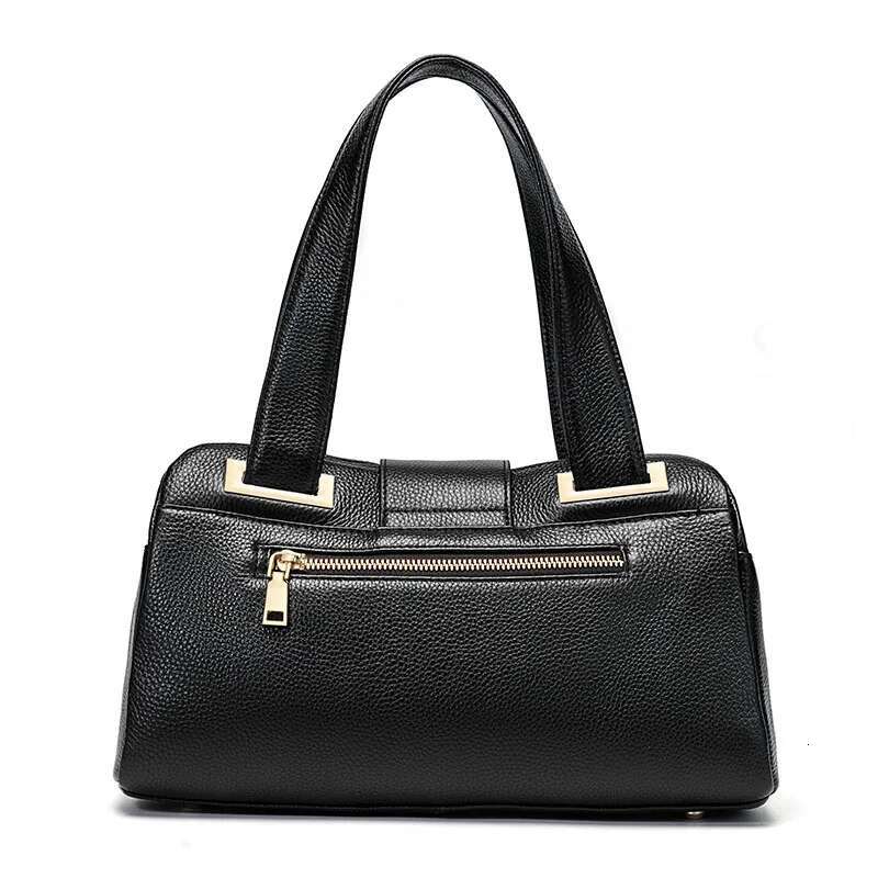 Aidrani New High-Capacity Women's Handbag, Fashionable Leopard Print Design, Made Of High-Quality Cowhide, Black