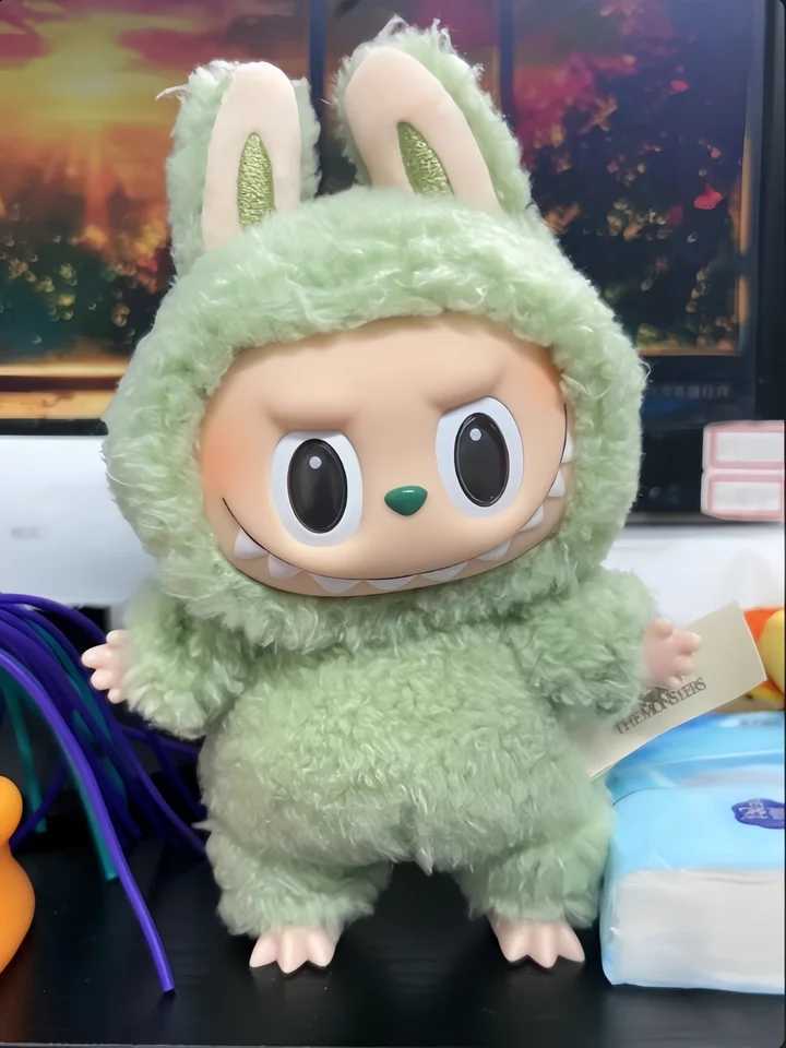 Original Pop Mart Blind Box Monster Labubu V1 Heartbeat Macaron Vinyl Base Series Plush Doll Mystery Box Surprise Gift Toy W250315