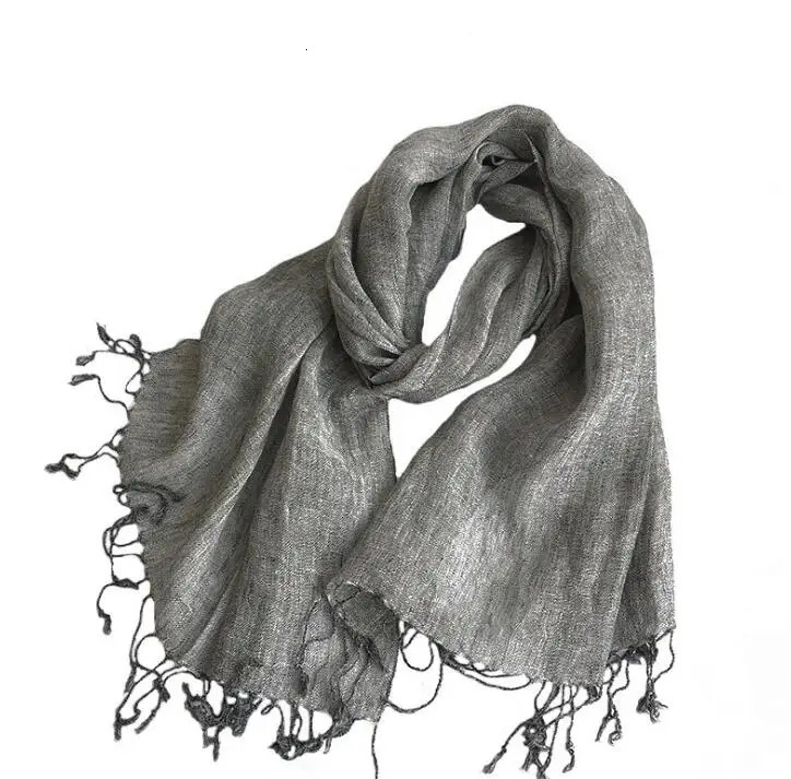 100% linen spring/summer unisex scarf Echape Muslim headscarf Foulard Shawls tie dye scarf womens/mens Sjaal scarf 250314