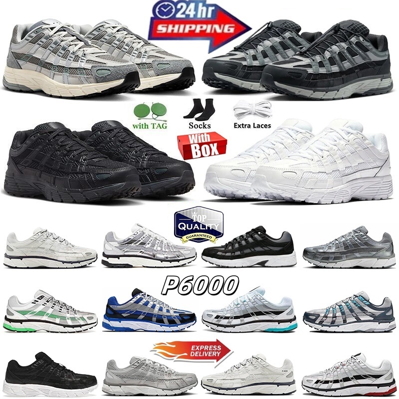 With Box Designer Shoes P6000 trainer P 6000 Men Women Sneakers Metallic Sier Triple Black White Anthracite Grey Outdoor Sports Trainers Casual Running shoes