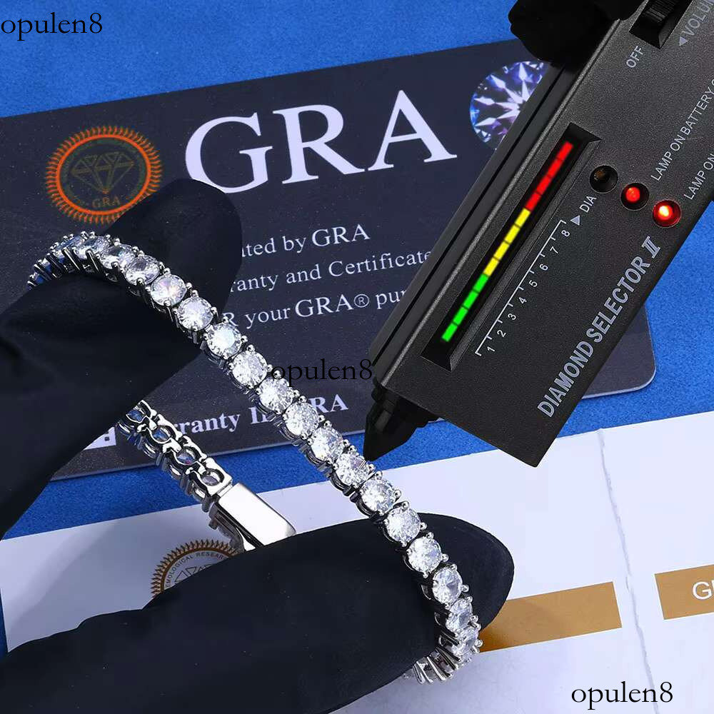 Cuba Hip Hop Sterg Sier Iced Out Tennis Men Women VVS Moissanite Dia Bracelet k Chain