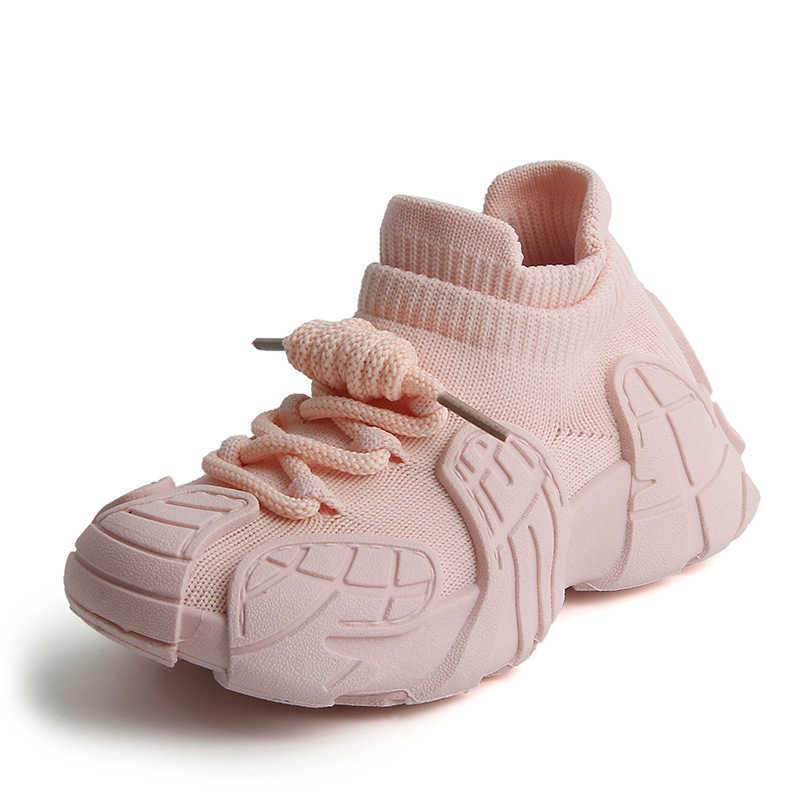 Athletic Outdoor Childrens sports shoes 2025 Spring and Autumn boys casual shoes mesh shoes fly woven girls socks shoes baby white shoesY2503143E6P