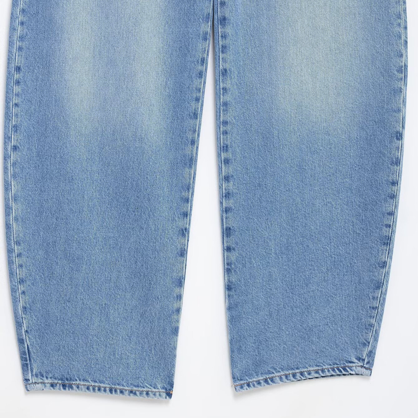 2025 Spring New Product Style Fashionable And Casual Loose Conical Legs Curved Silhouette High Waist Jeans Pants