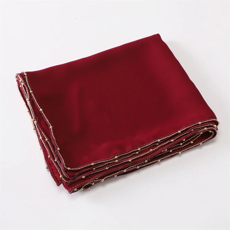 Fashion Necklace Chain Instant Bubble Chiffon Headscarf Womens Beach Shawl Bag Solid Muslim Stoll Necklace Snood 175 * 70cm 250314
