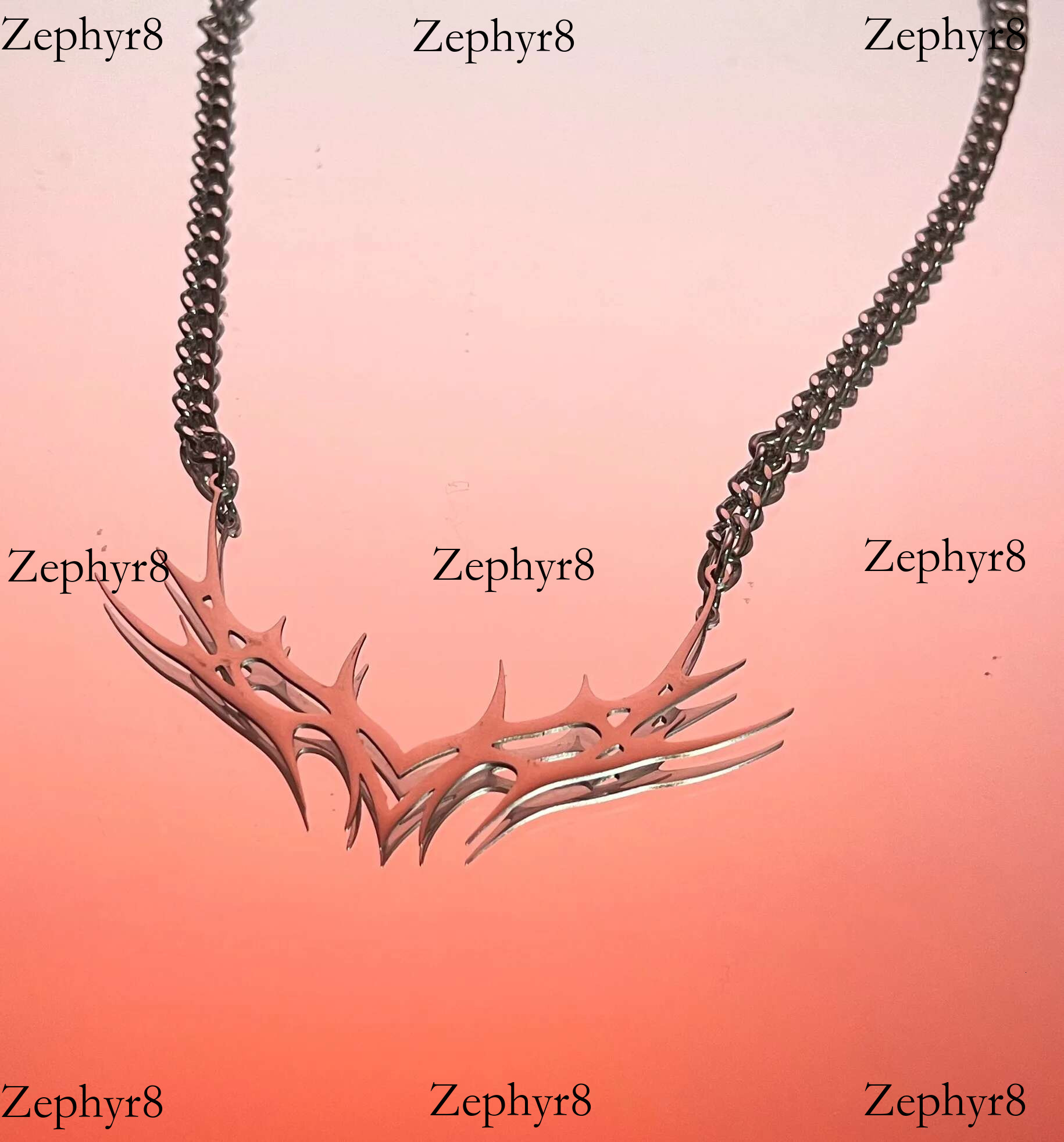 Punk Biochemical Crisis stainless steel necklace Pendant Hip Hop Sier Color Necklace for Women Men Couple Jewelry