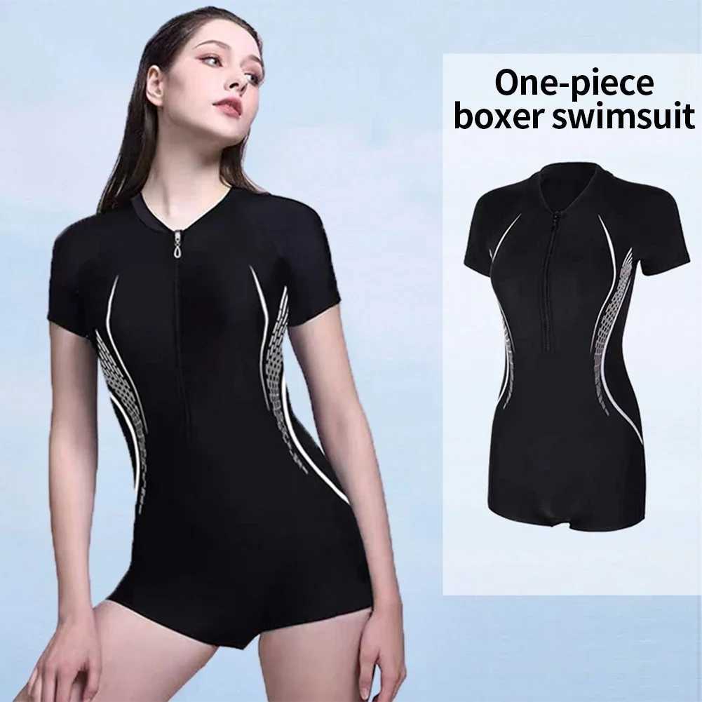 New Seve swimsuit womens one-piece flat corner surfing swimsuit zipper conservative hidden swimsuit womens swimsuitXJ250315
