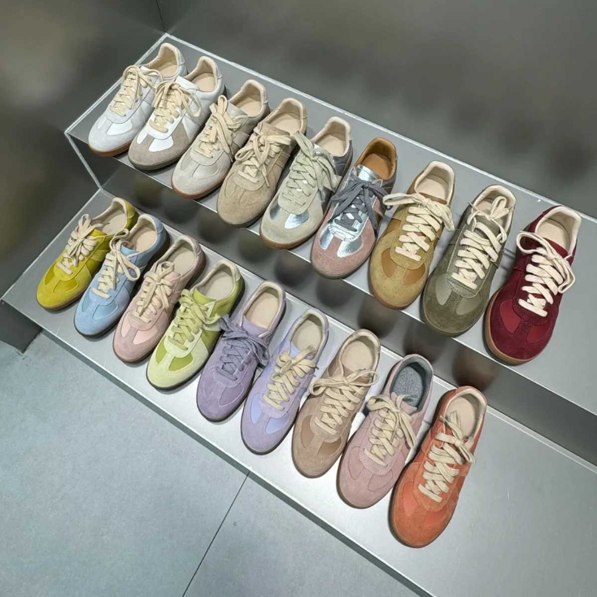 MORAZORA 25 Colors Luxury Women Sneakers Lace Up Retro Cow Suede Leather Flat Sneakers four seasons Casual Flat Shoes Y250315